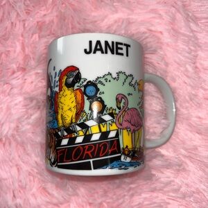 Colorful Florida Mug with Parrot and Flamingo